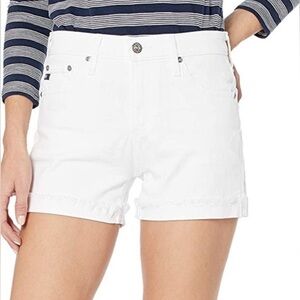 AG Adriano Goldschmied Hailey Ex-Boyfriend Roll-Up White Denim Jean Shorts 30